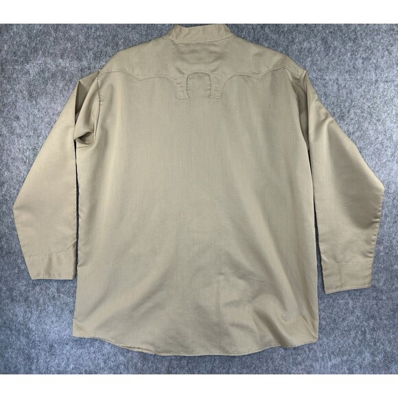 Vintage Red Rider Western Shirt Size XL Retro Rodeo Cowboy Long Sleeve Tan - Picture 3 of 9